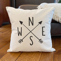 Compass with Arrows - Square Canvas Pillow