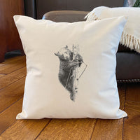 Hand Drawn Bear Cub - Square Canvas Pillow