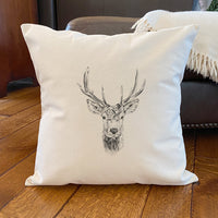 Hand Drawn Deer - Square Canvas Pillow