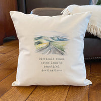 Beautiful Destinations Watercolor - Square Canvas Pillow