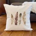 Four Feathers - Customizable Square Canvas Pillow