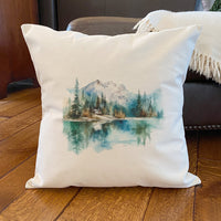 Mountains and Lake - Square Canvas Pillow