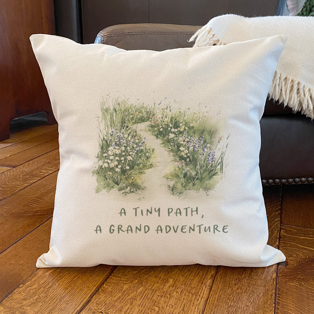 A Tiny Path - Spring Square Canvas Pillow