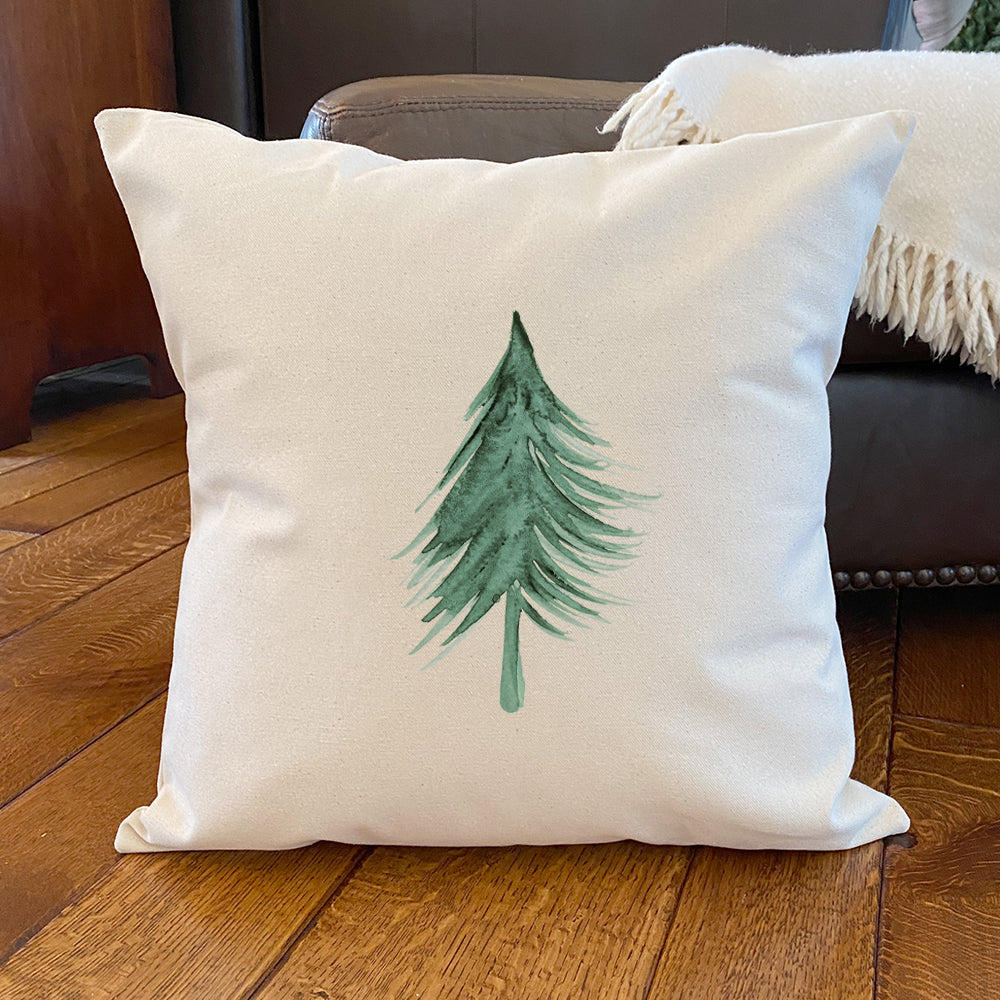 Evergreen Tree - Customizable Square Canvas Pillow