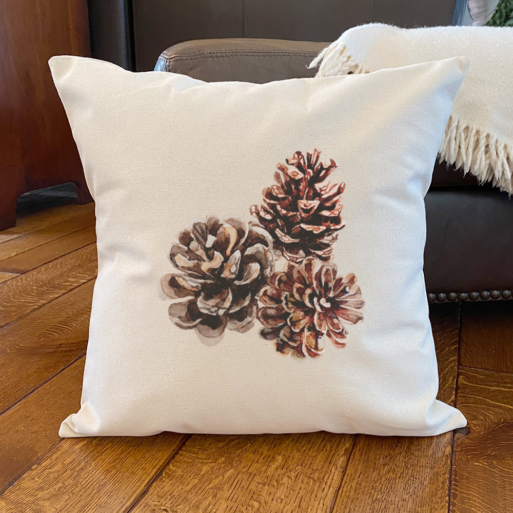 Pine Branch - Customizable Square Canvas Pillow