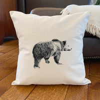 Bear Sketch - Square Canvas Pillow