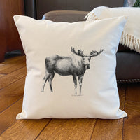 Moose Sketch - Square Canvas Pillow