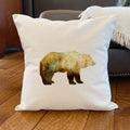 Watercolor Bear - Square Canvas Pillow