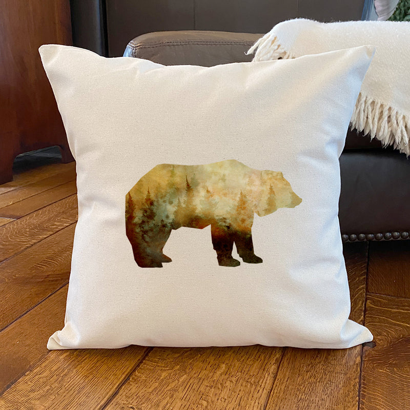 Watercolor Bear - Square Canvas Pillow