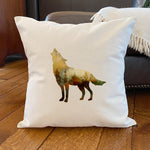 Watercolor Wolf - Square Canvas Pillow