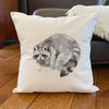 Watercolor Raccoon - Square Canvas Pillow