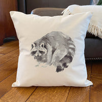 Watercolor Raccoon - Square Canvas Pillow