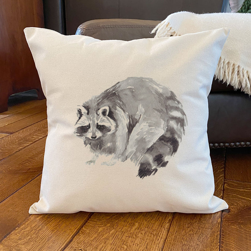Watercolor Raccoon - Square Canvas Pillow