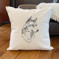 Watercolor Wolf Head - Square Canvas Pillow