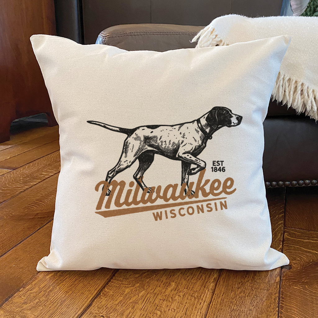 Vintage Pointer Logo - Custom Square Canvas Pillow