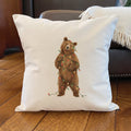 Bear with Christmas Lights - Square Canvas Pillow