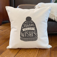 Warm Holiday Wishes - Square Canvas Pillow