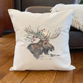 Winter Moose - Customizable Square Canvas Pillow