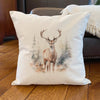 Winter Buck Scene - Square Canvas Pillow