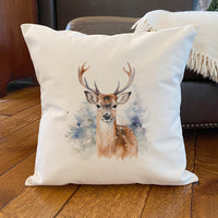 Winter Buck - Square Canvas Pillow