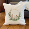 Wood Village Wreath - Square Canvas Pillow