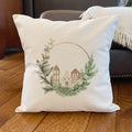 Wood Village Wreath - Square Canvas Pillow