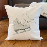 Watercolor Ice Skate - Square Canvas Pillow