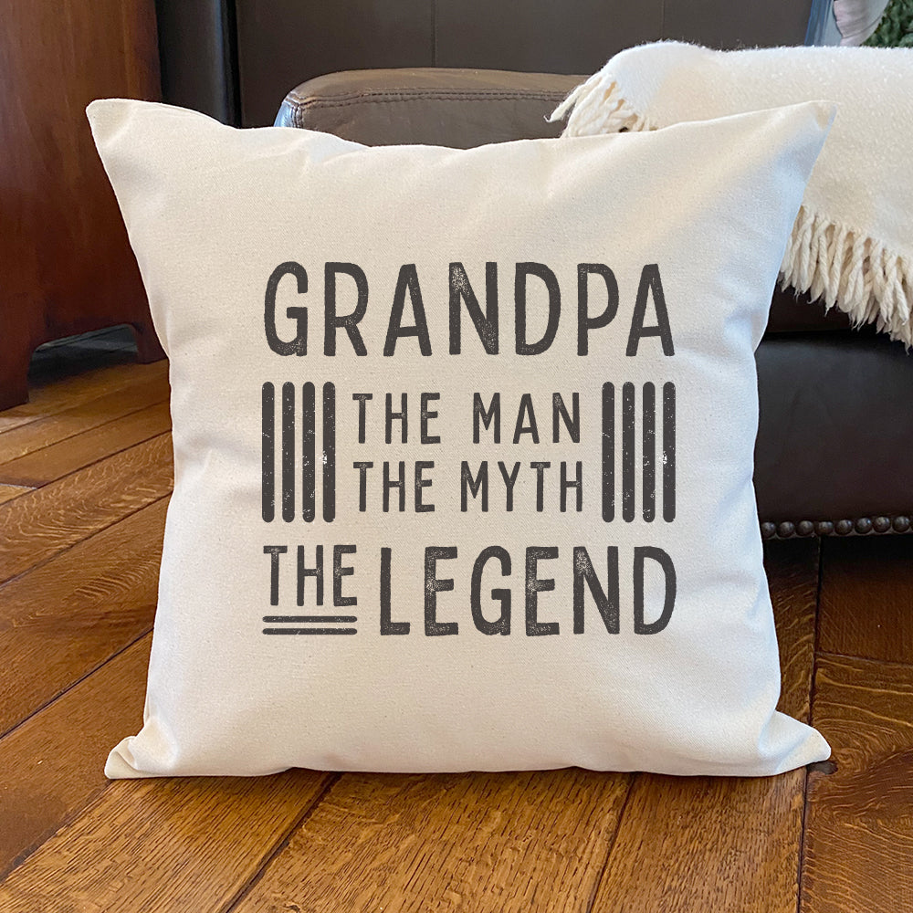 Grandpa The Legend - Father's Day Square Canvas Pillow