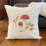 Red Capped Mushrooms - Square Canvas Pillow