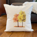 Watercolor Fall Trees (Pair) - Square Canvas Pillow