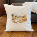Autumn Mountain Scene - Custom Square Canvas Pillow