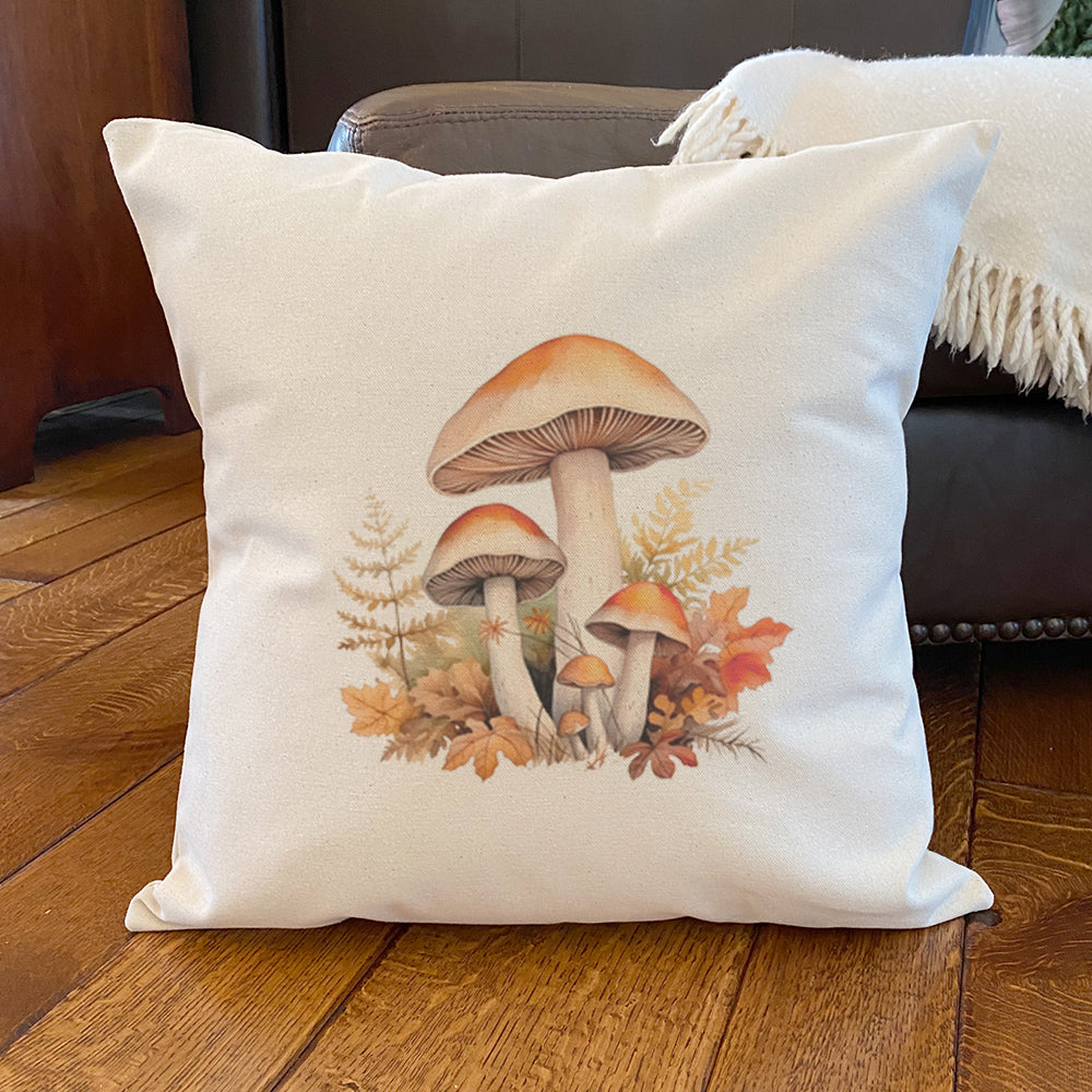Fall Forest Mushrooms - Square Canvas Pillow