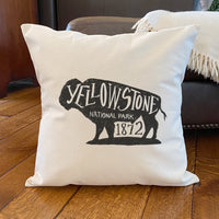 Yellowstone National Park Buffalo - Square Canvas Pillow