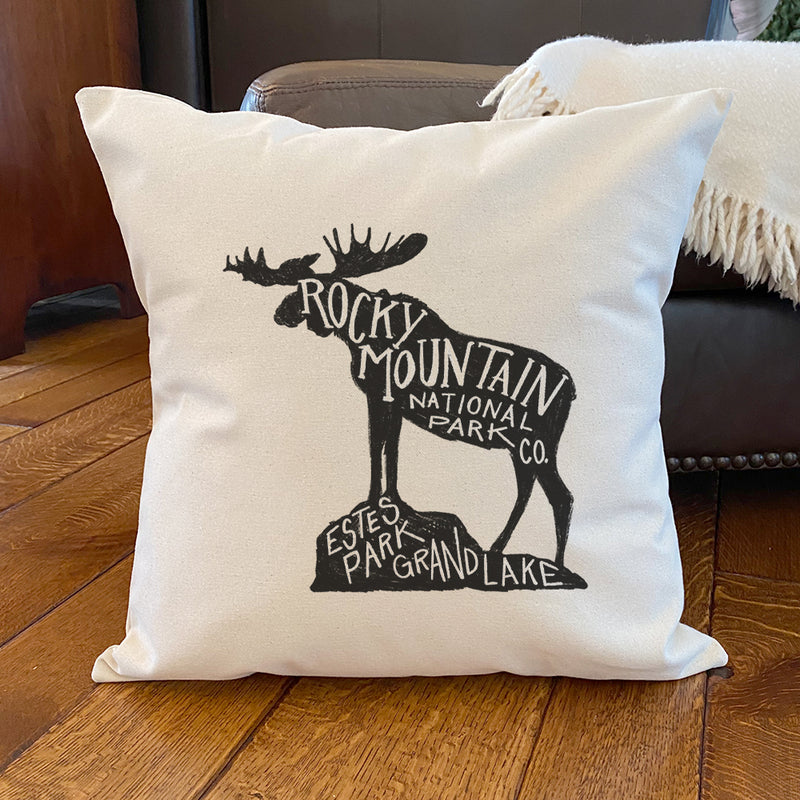 Rocky Mountain National Park Moose - Square Canvas Pillow