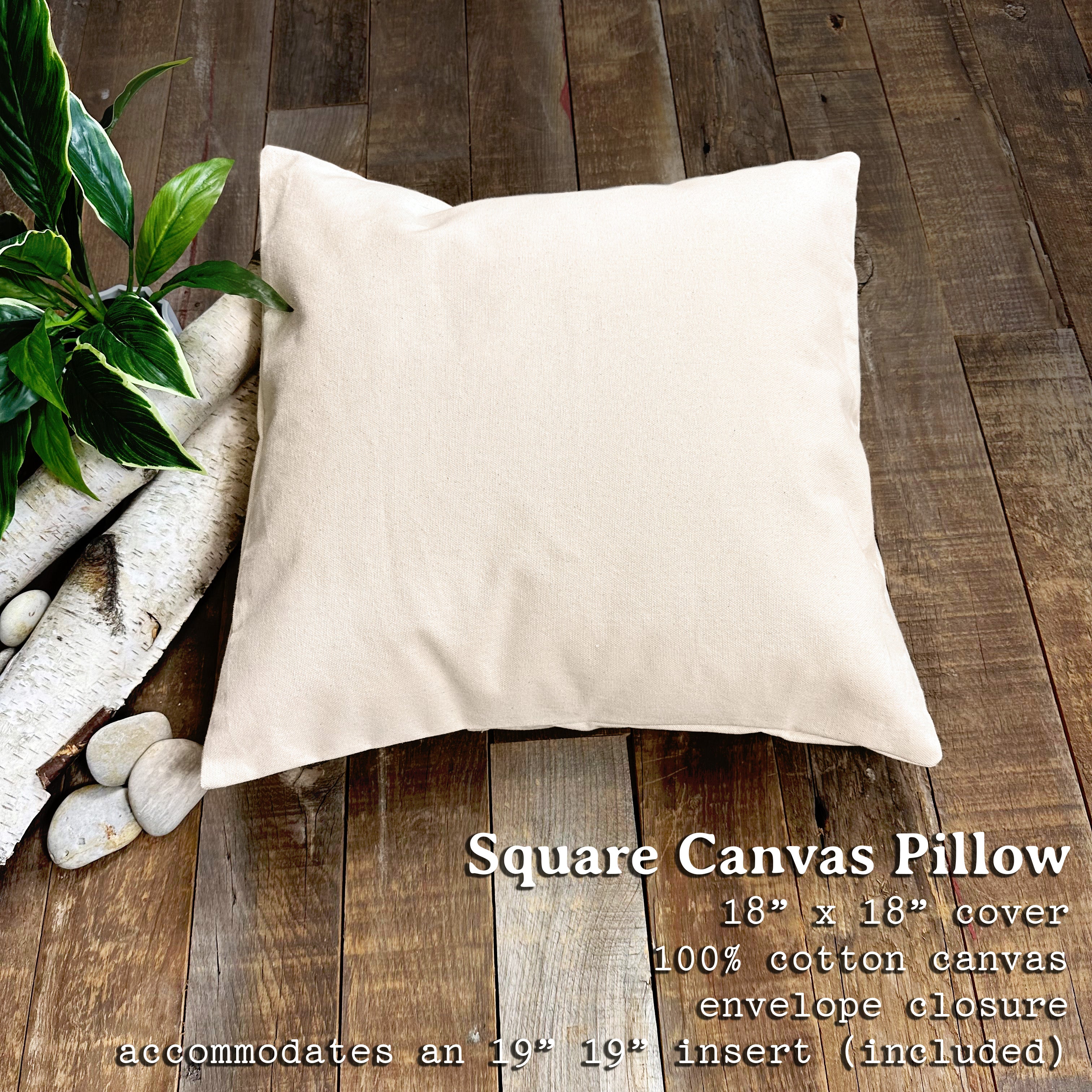 Western Zip Code w/ City State - Custom Square Canvas Pillow