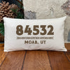 Western Zip Code w/ City State - Rectangular Canvas Pillow