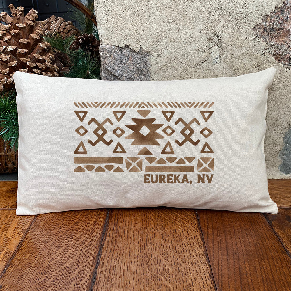 Western Pattern w/ City State - Custom Rectangular Canvas Pillow