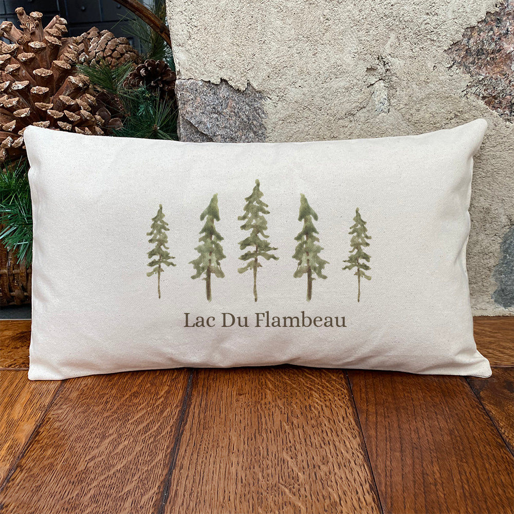 Watercolor Pines - Custom Rectangular Canvas Pillow