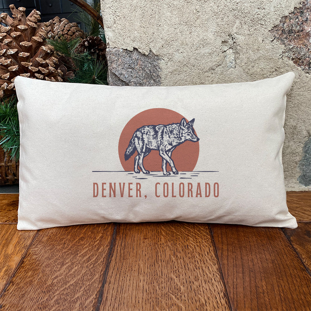 Coyote at Sunset - Custom Rectangular Canvas Pillow