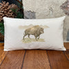 Watercolor Bison Scene - Rectangular Canvas Pillow