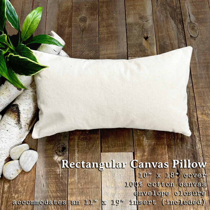 Mushroom and Leaves - Rectangular Canvas Pillow