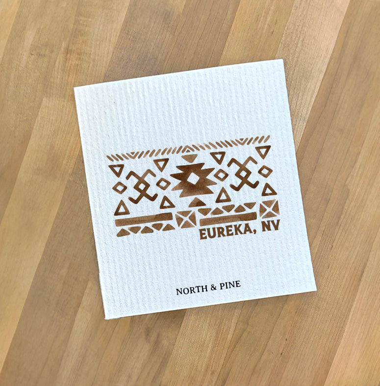 Western Pattern w/ City State - Custom Swedish Dish Cloth