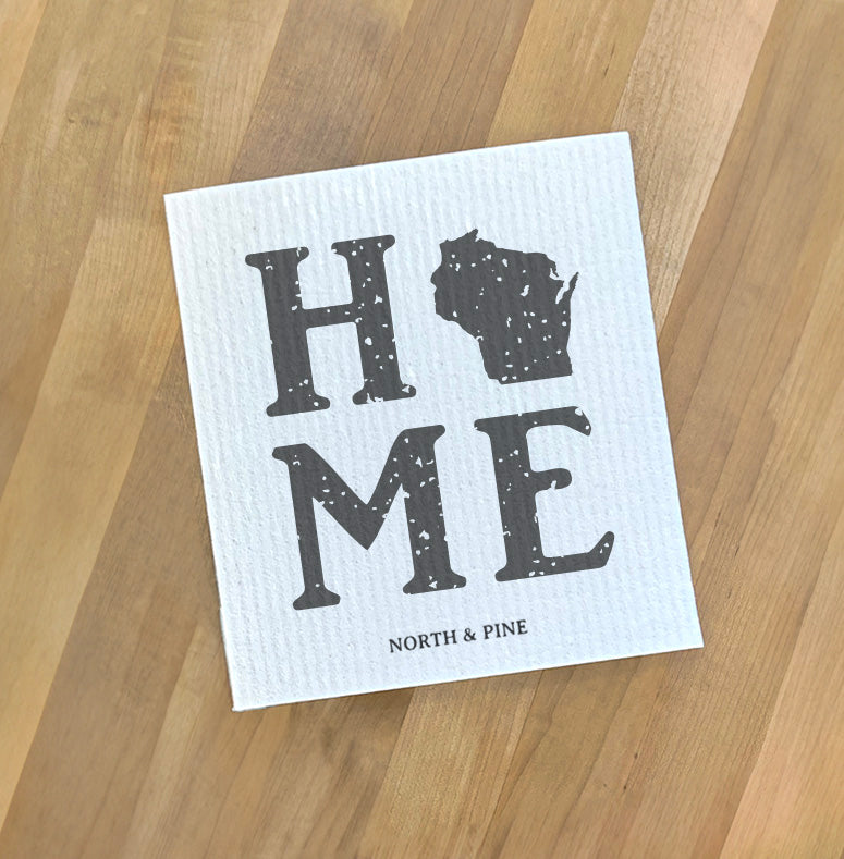 Distressed Home w/ State - Custom Swedish Dish Cloth