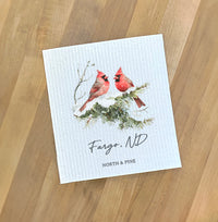 Winter Cardinals - Custom Swedish Dish Cloth