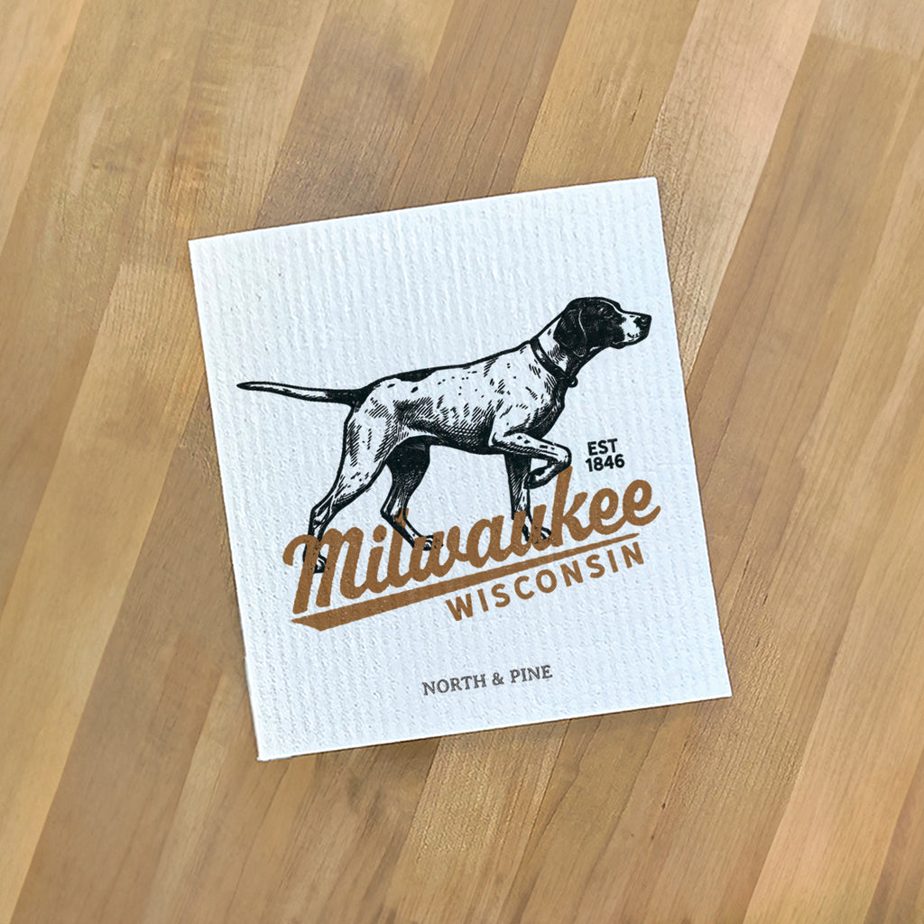 Vintage Pointer Logo - Custom Swedish Dish Cloth