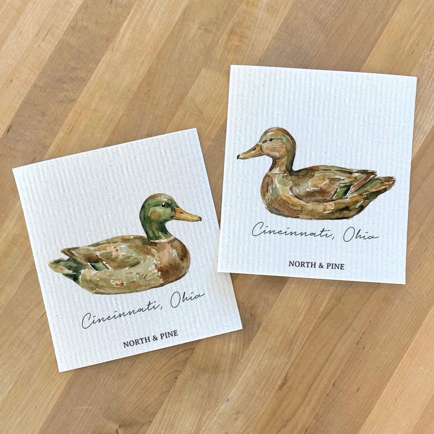 Vintage Duck Decoy - Custom 2pk Swedish Dish Cloth