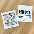 Cabin Rules, Home Sweet Cabin - 2pk Custom Swedish Dish Cloth