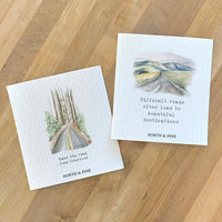 Beautiful Destinations, Road Less Traveled - 2pk Swedish Dish Cloth