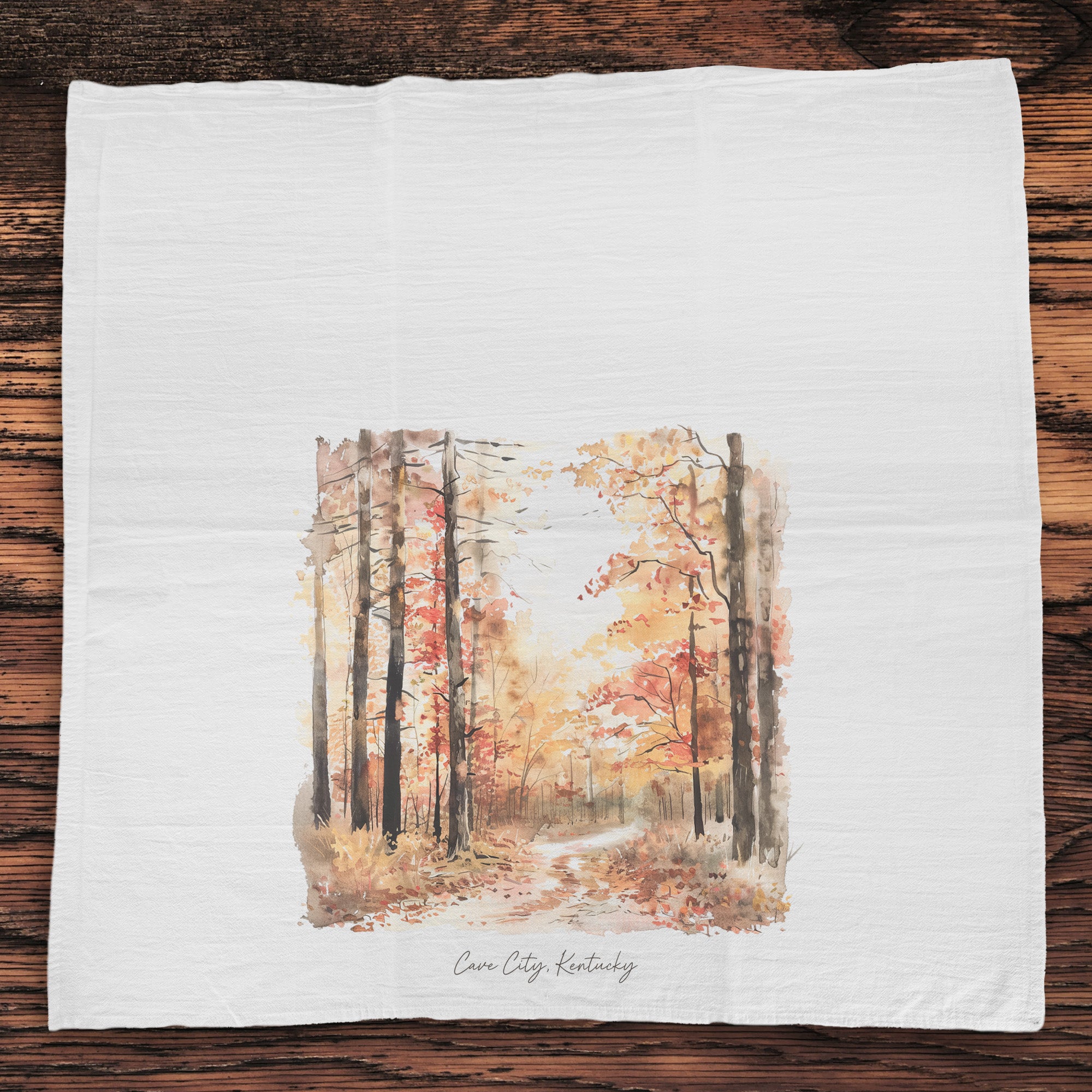 Fall Hike - Custom Cotton Tea Towel