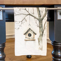 Snowy Birdhouse - Cotton Tea Towel